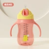 كأس ماء ذو غطاء زجاجي مقابض مرتفع سعة كبيرة 330ML مع كأس ماء مضاد للتسرب من الماء للطفل Item Picture